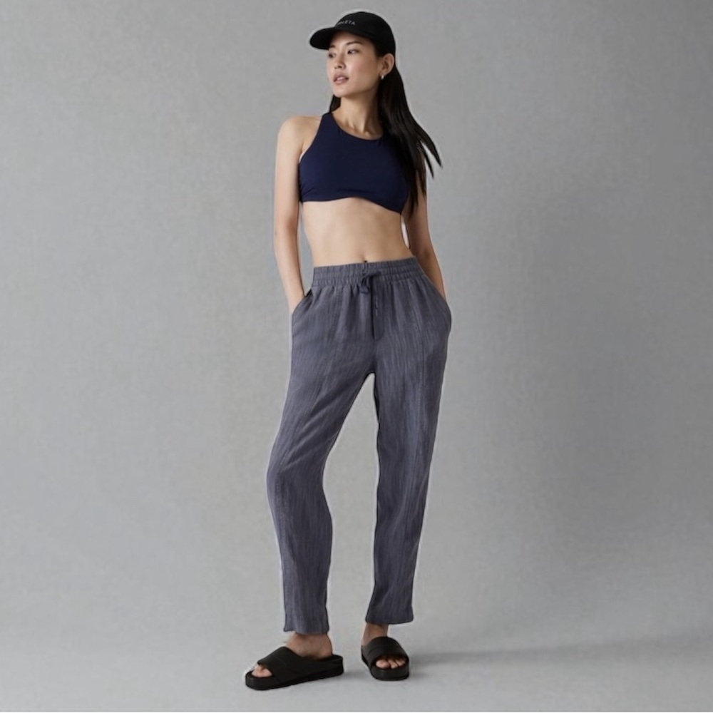 ATHLETA RETREAT LINEN ANKLE RAINING ROCK PANTS SIZE XL